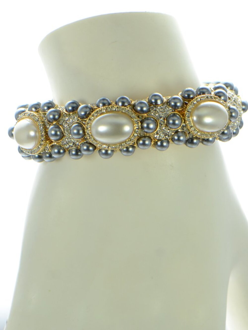 Vintage Kenneth Jay Lane KJL Cabochon & Crystal Bracelet